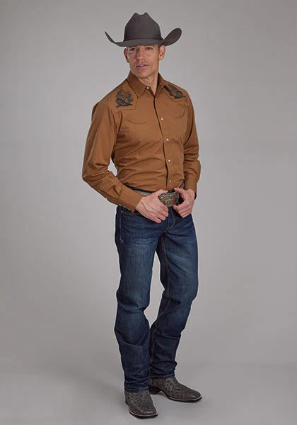 Roper 2124 Solid (Rust) - Men's Western Shirt