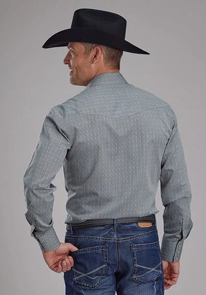 Roper 2112 Tone On Tone (Grey) - Men's Western Shirt