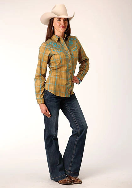 Roper 1714 Fancy Applique (Butterscotch) - Women's Western Shirt