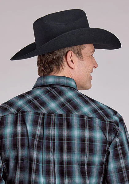 Roper 2606 Diamond Dobby (Blue) - Men's Western Shirt