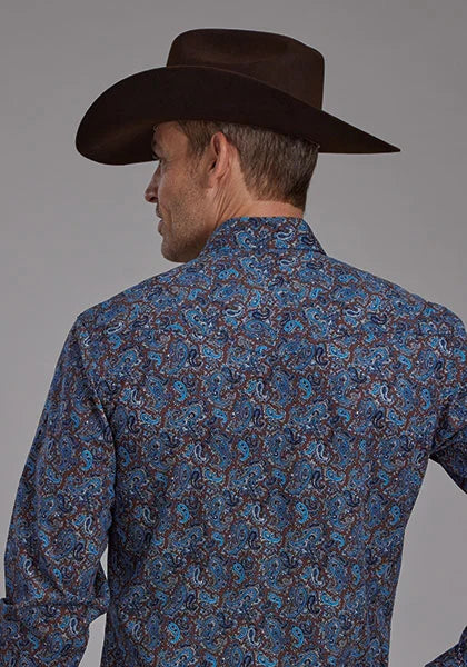 Roper 2172 River Paisley (Blue) - Men's Western Shirt