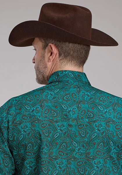 Roper 2238 Mallard Paisley (Teal) - Men's Western Shirt