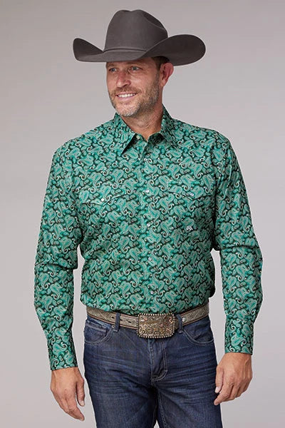 Roper 2018 Paisley (Jade) - Men's Western Shirt