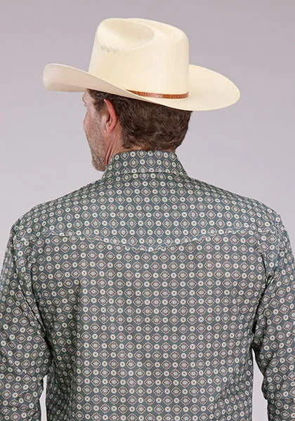 Roper 2501 Medallion Foulard (Grey) - Men's Western Shirt