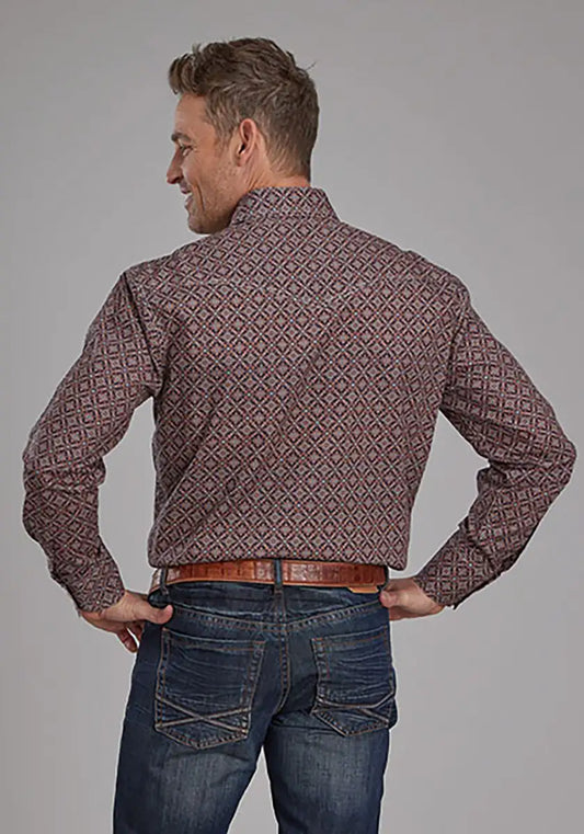 Roper Fall River Ginger Foulard (Brown) - Men's Western Shirt