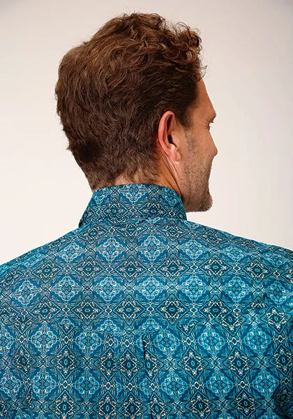 Roper 1663 Gothic Medallion (Blue) - Men's Western Shirt