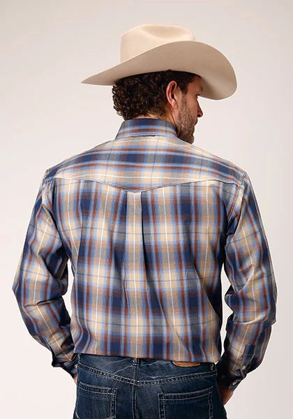 Roper 1842 Ranch Plaid (Blue) - Men's Western Shirt