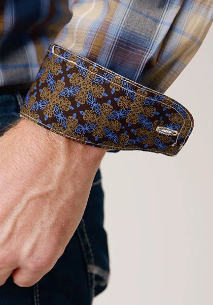 Roper 1842 Ranch Plaid (Blue) - Men's Western Shirt