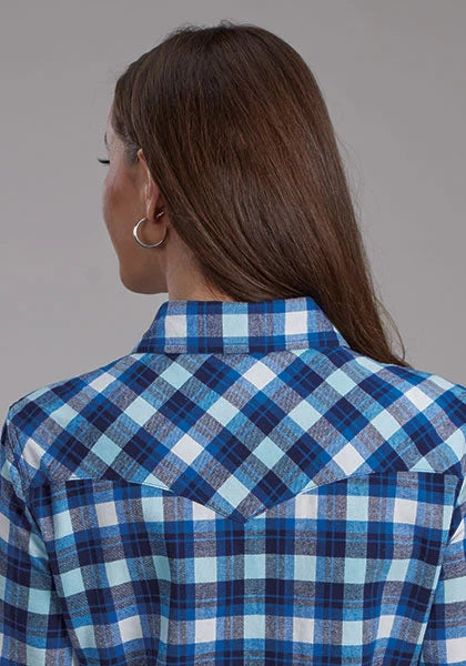 Roper 2206 Unlined Flannel (Blue) - Women's Western Shirt