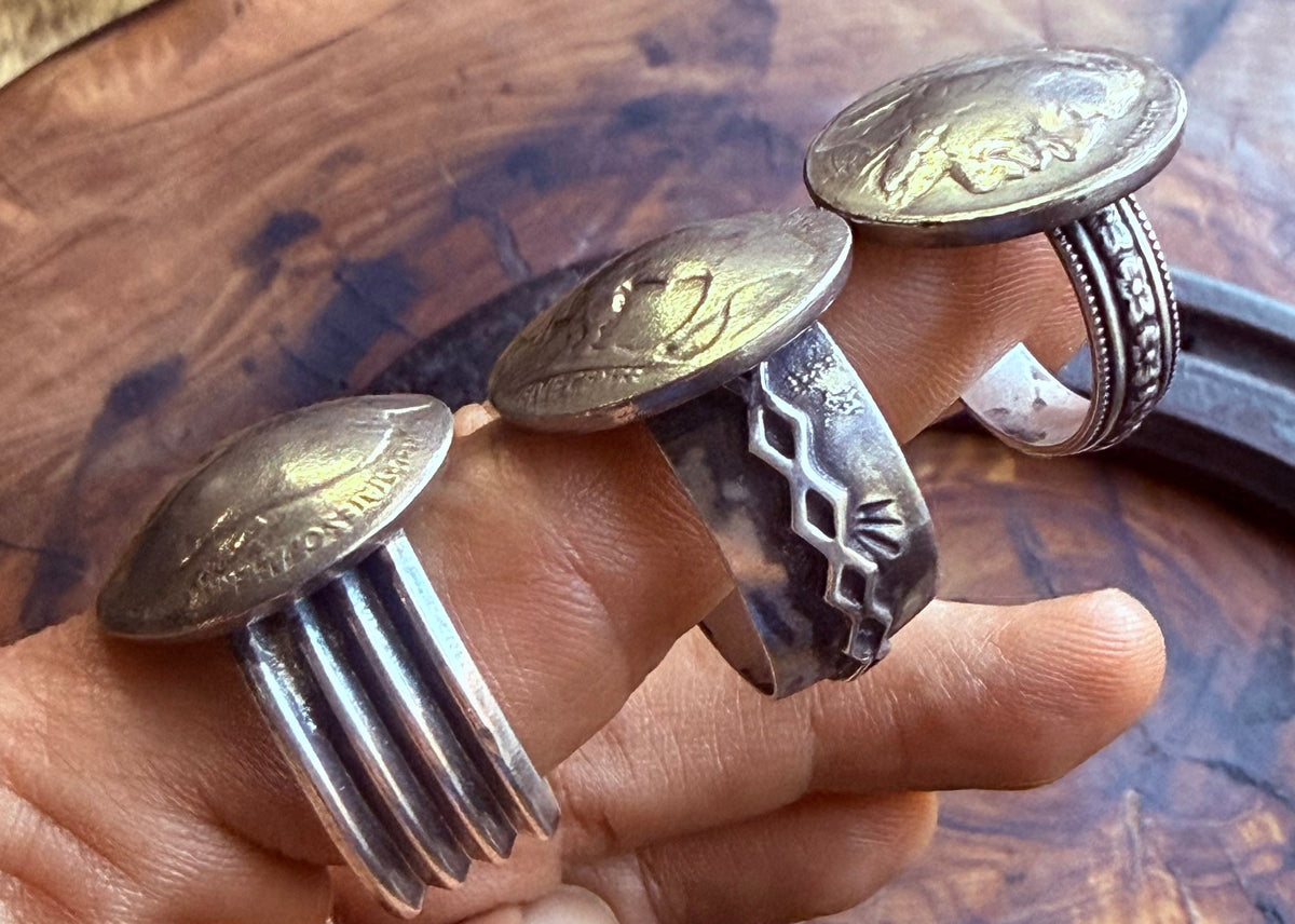 Buffalo Nickel Heritage Ring | Vintage Buffalo Nickel | Fine & Sterling Silver | Size 10
