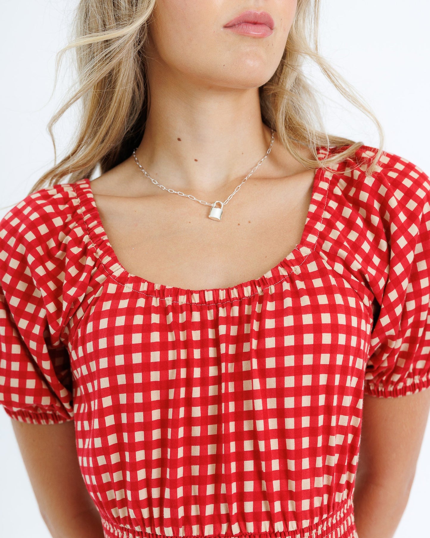 Red Gingham Checkered Dress