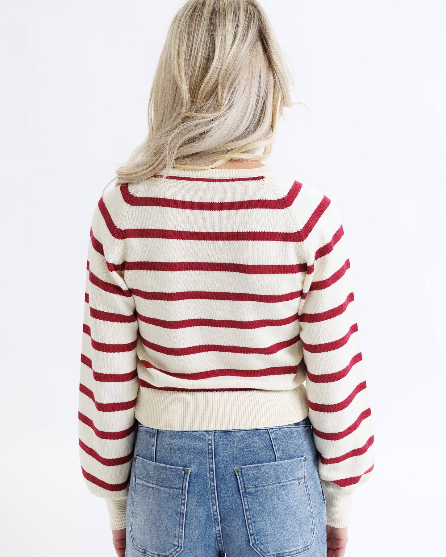 Jackie Striped Button Sweater