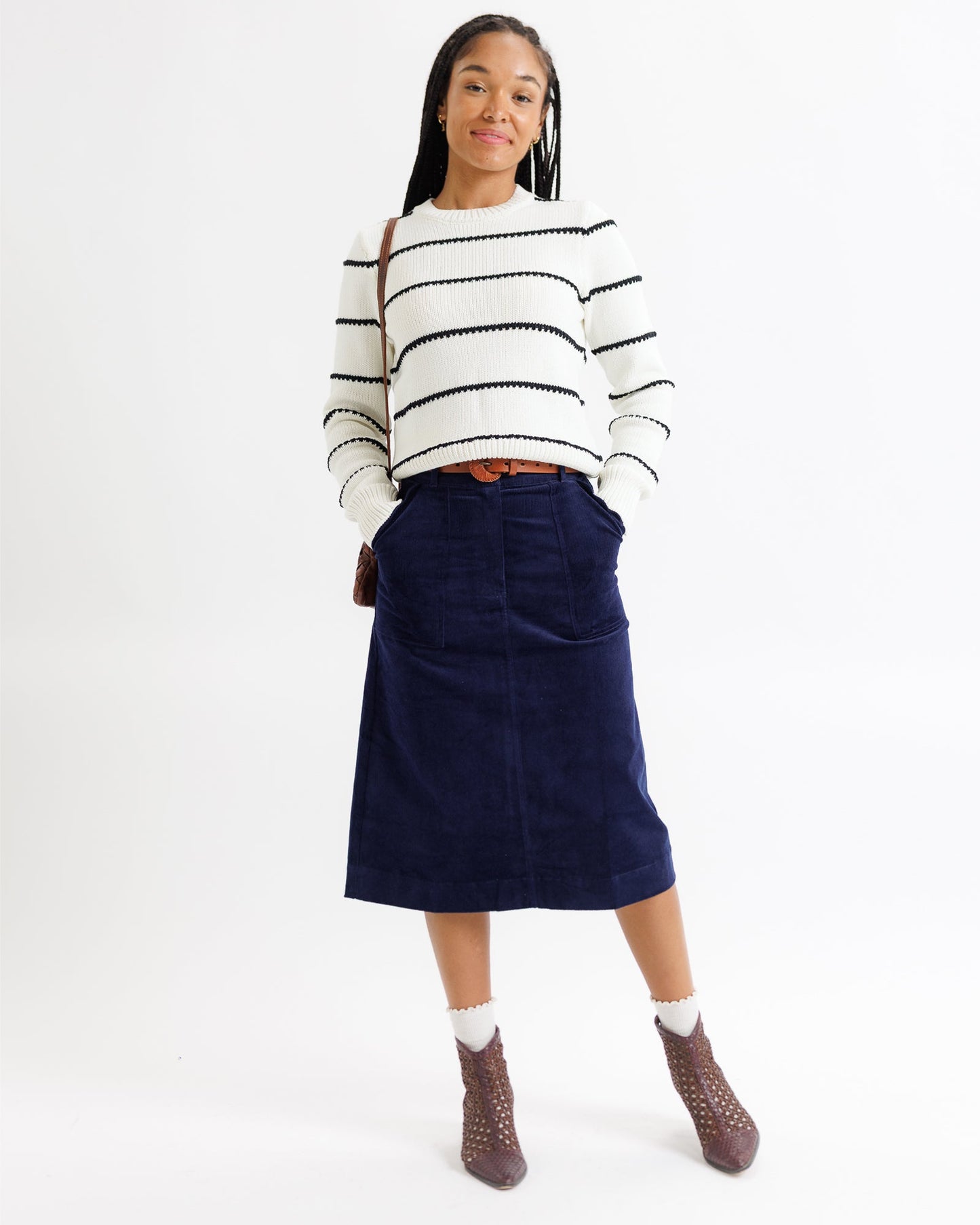 Stitch Stripe Cotton Crew