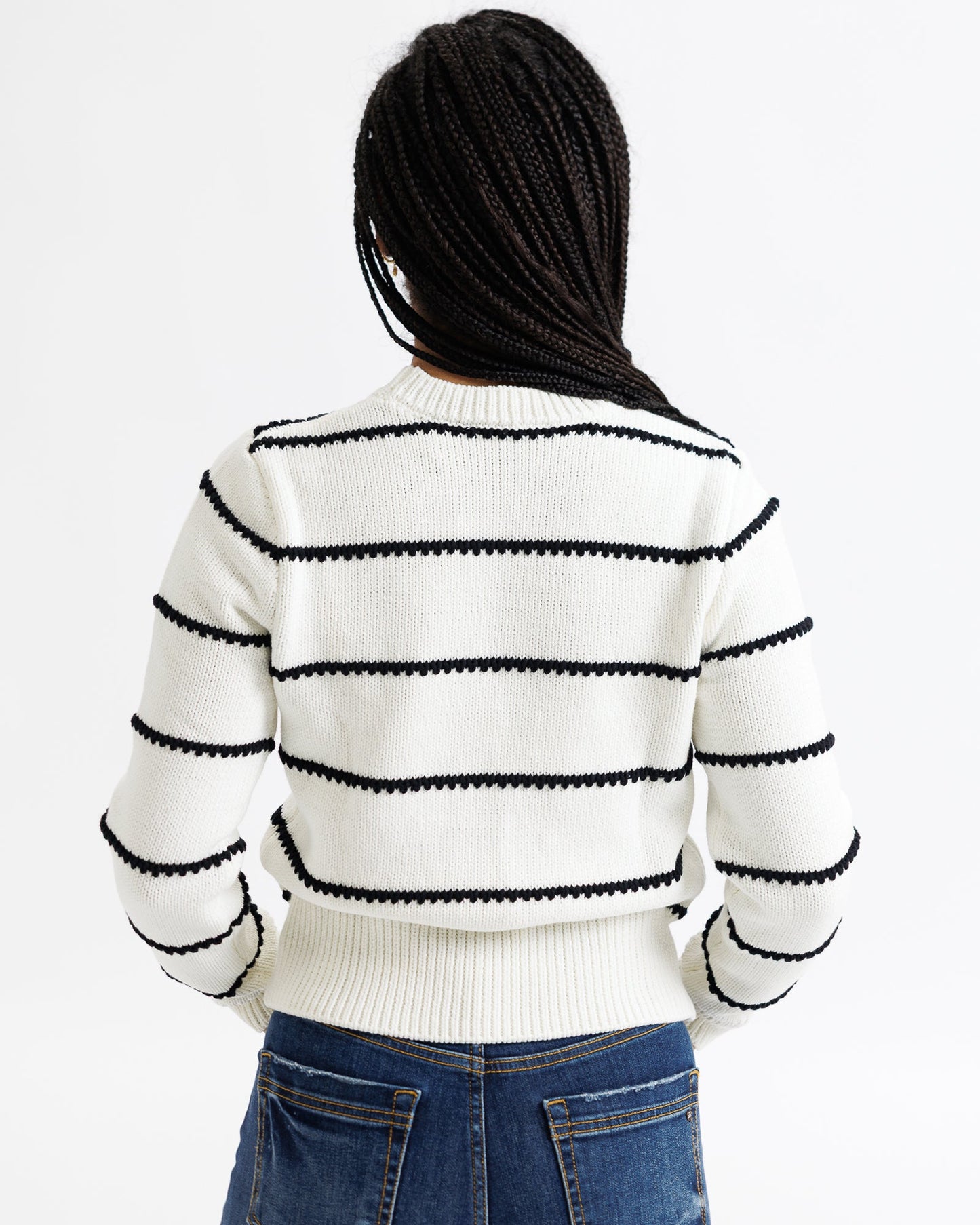 Stitch Stripe Cotton Crew