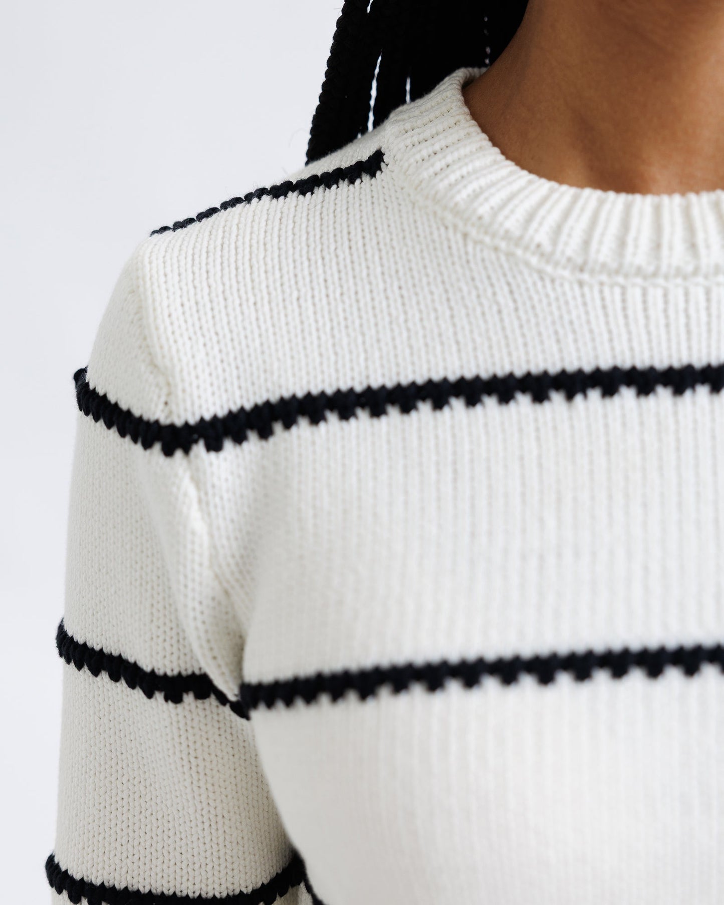 Stitch Stripe Cotton Crew