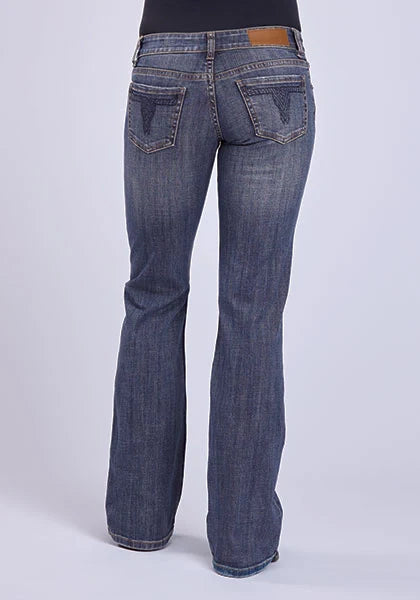 Tin Haul 280 Rosie Fit Long Horn Deco (Medium Wash) - Women's Bootcut Jeans