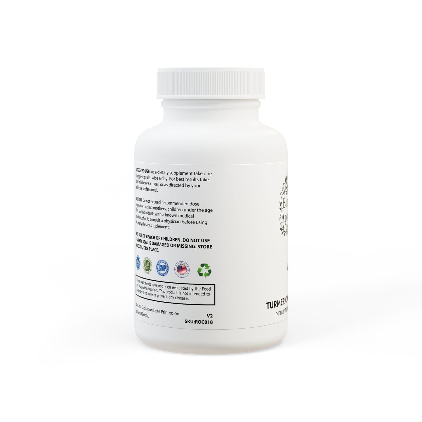 Turmeric with BioPerine® (Black Pepper Fruit Extract) Supplement (60 Capsules)