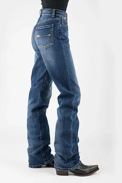 Stetson 915 High Rise Straight Fit Arrow Pocket (Medium Wash) - Women's Jeans