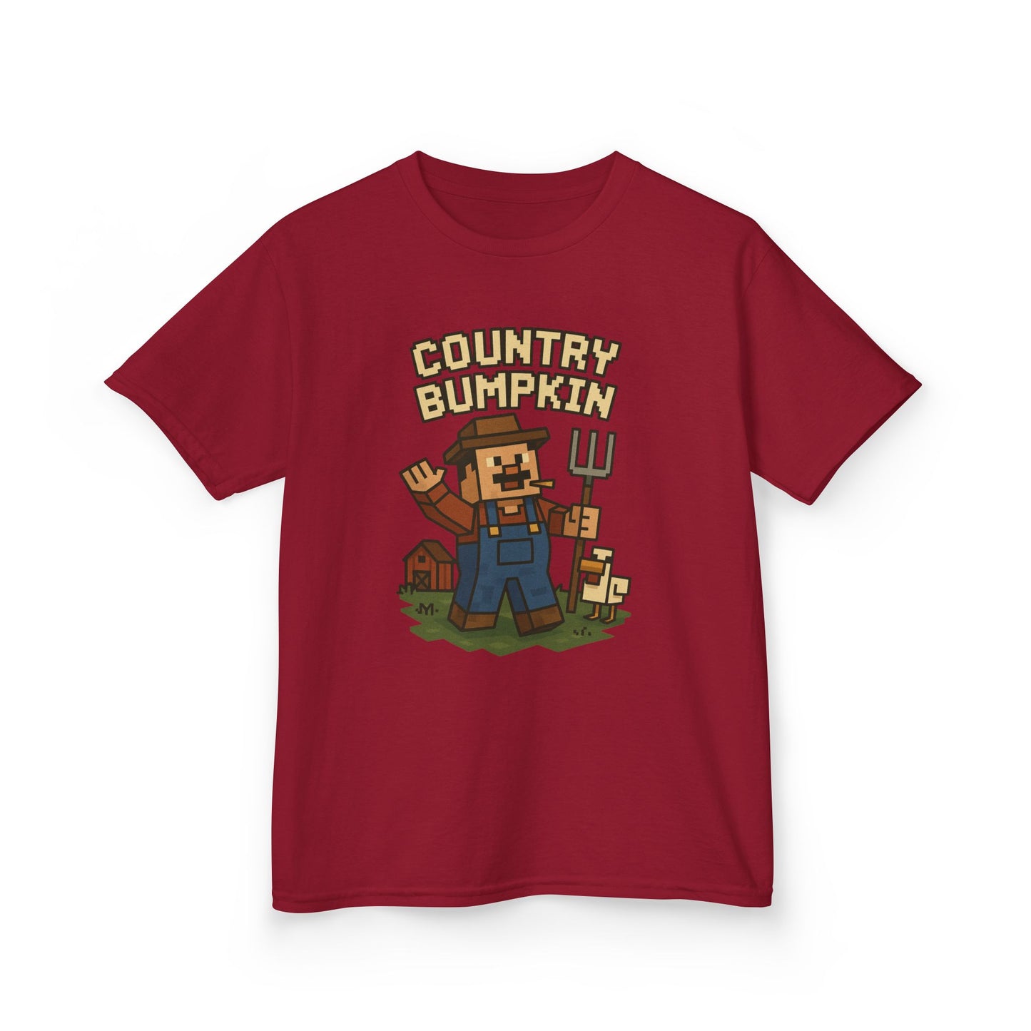 Country Bumpkin Box Style Kids Tee, Funny Farm Shirt, Children's Graphic Tee, Harvest Festival Apparel, Summer Camp Clothing, Rustic Kids Tee, Back To School, Craft Box Design, Mine Movie, Graphic Tee for Boys and Girls