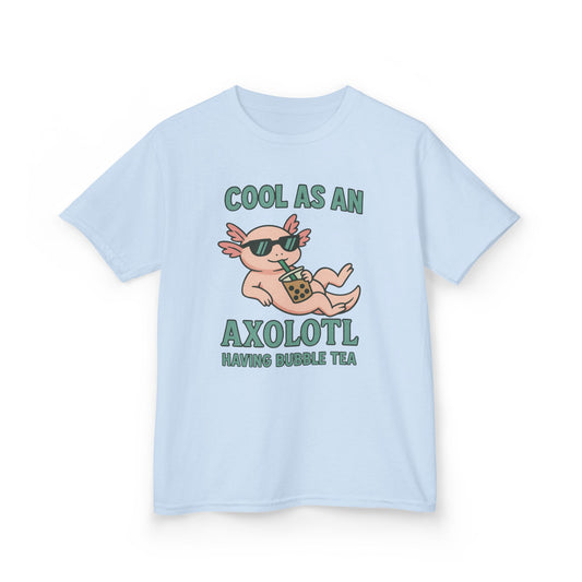 Cool Axolotl and Bubble Tea Kids Tee