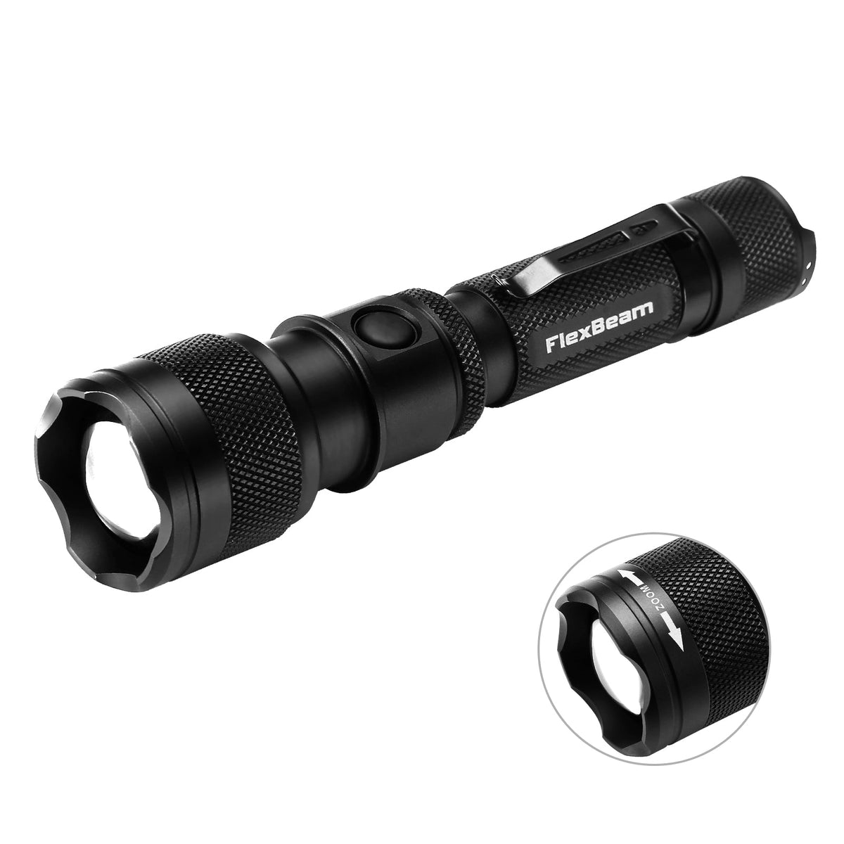 PowerTac FlexBeam 1200 Lumen Zoomable Hunting Flashlight – 700M Range