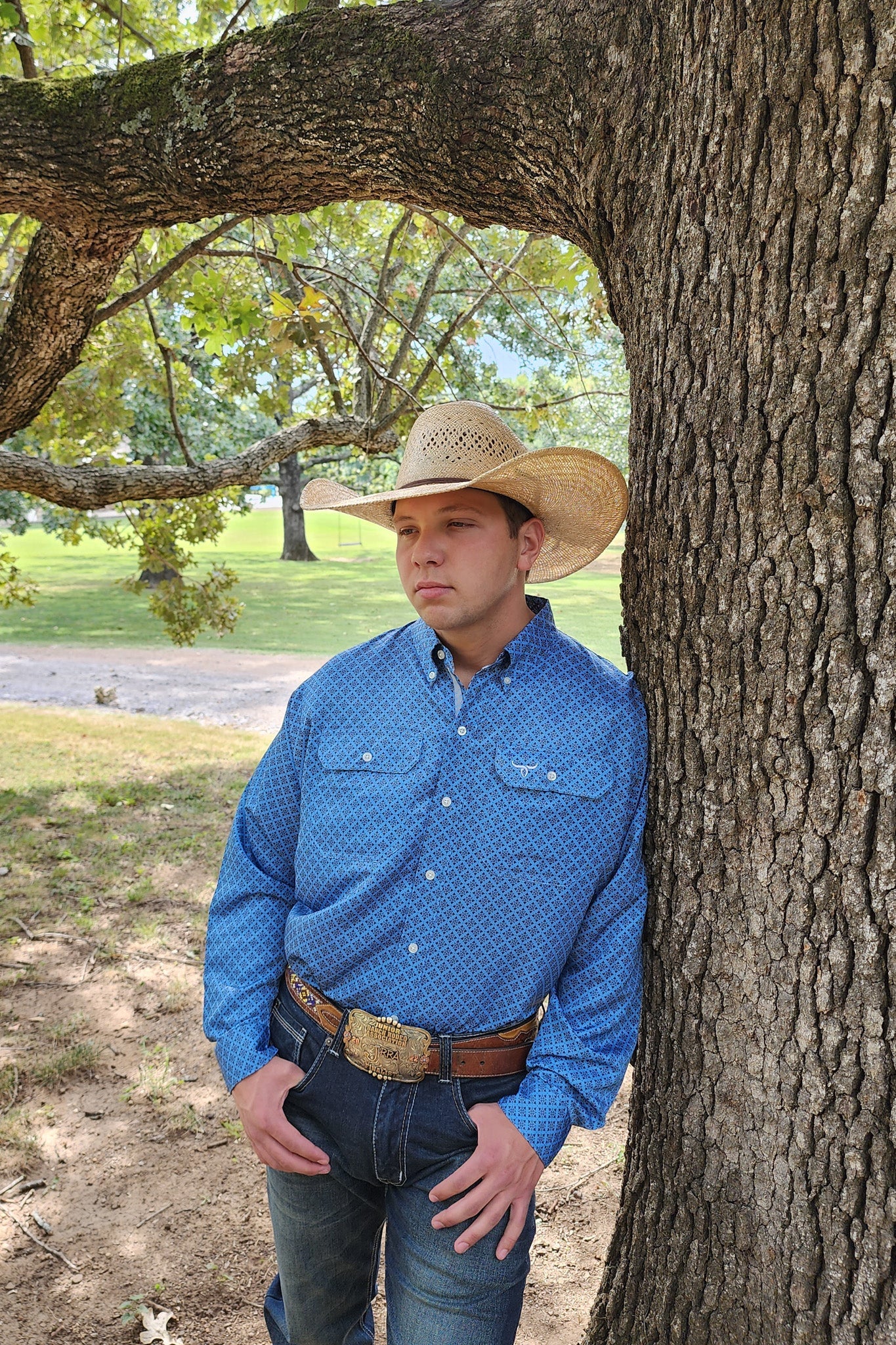 Drover Men's Western Shirt Signature Series Performance Vent Shirt- Scout