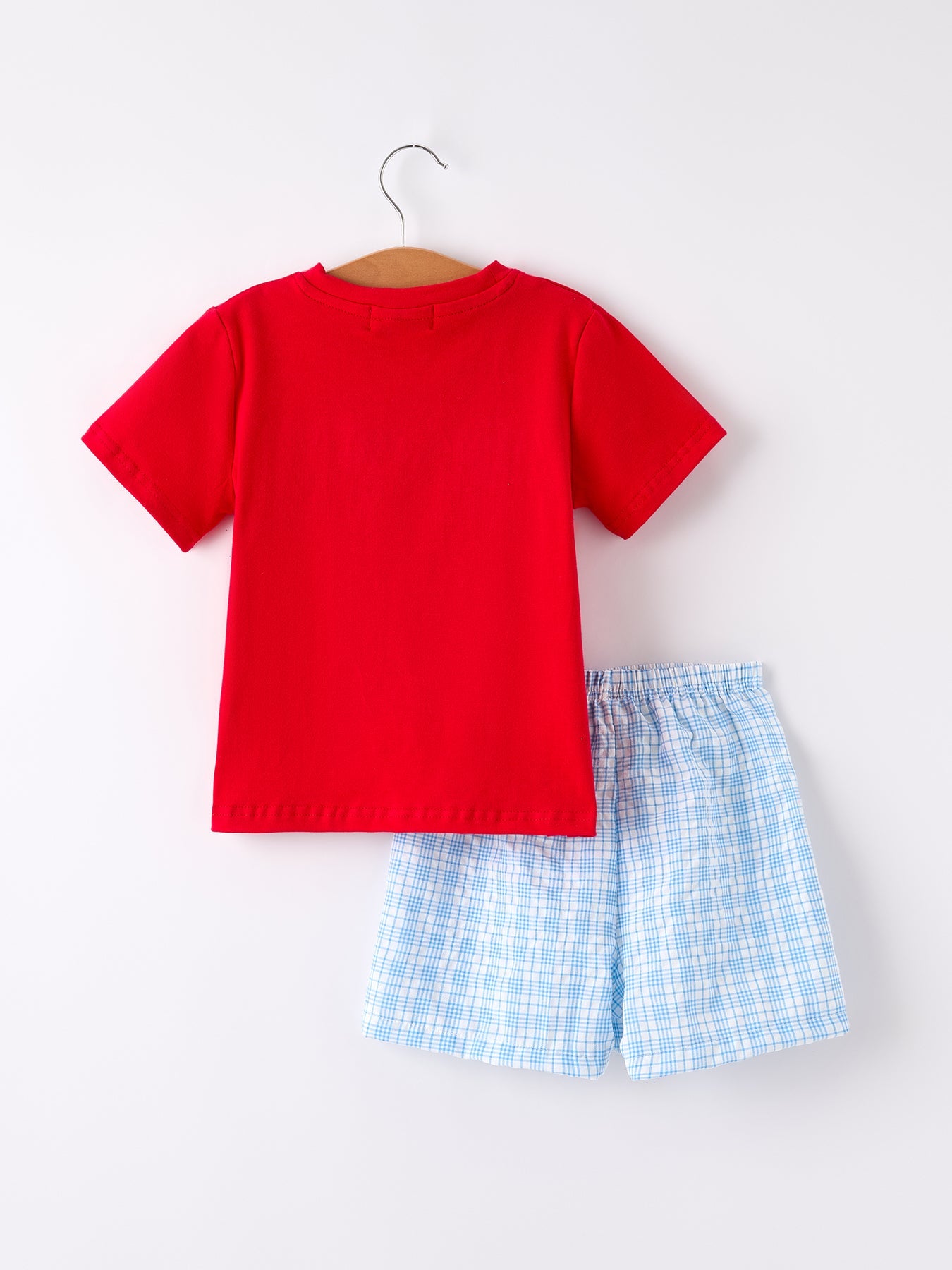 Rylee Faith Designs Apple Smock Embroidered Plaid Set