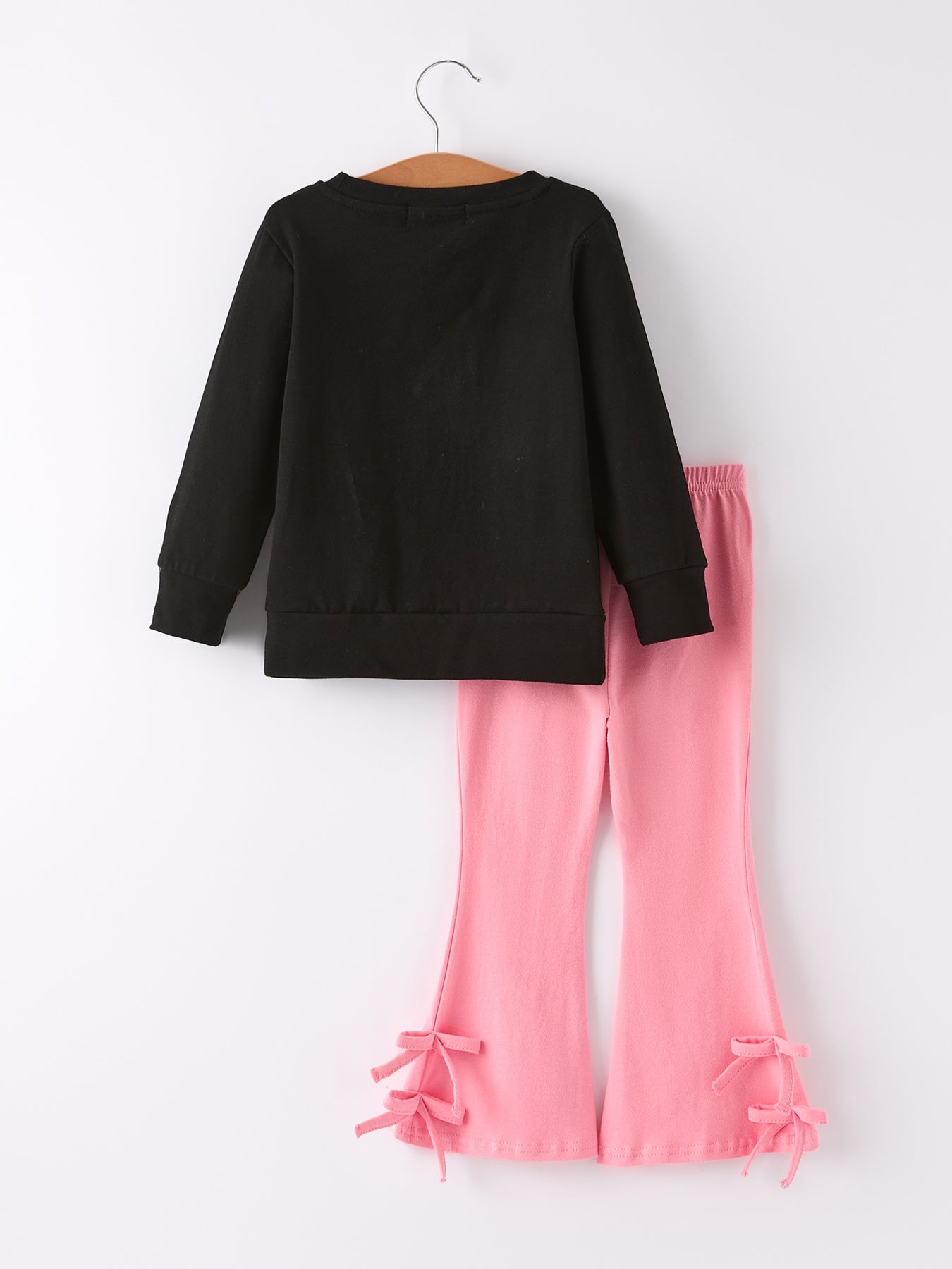 Halloween Black Top + Pink Bell Bottoms