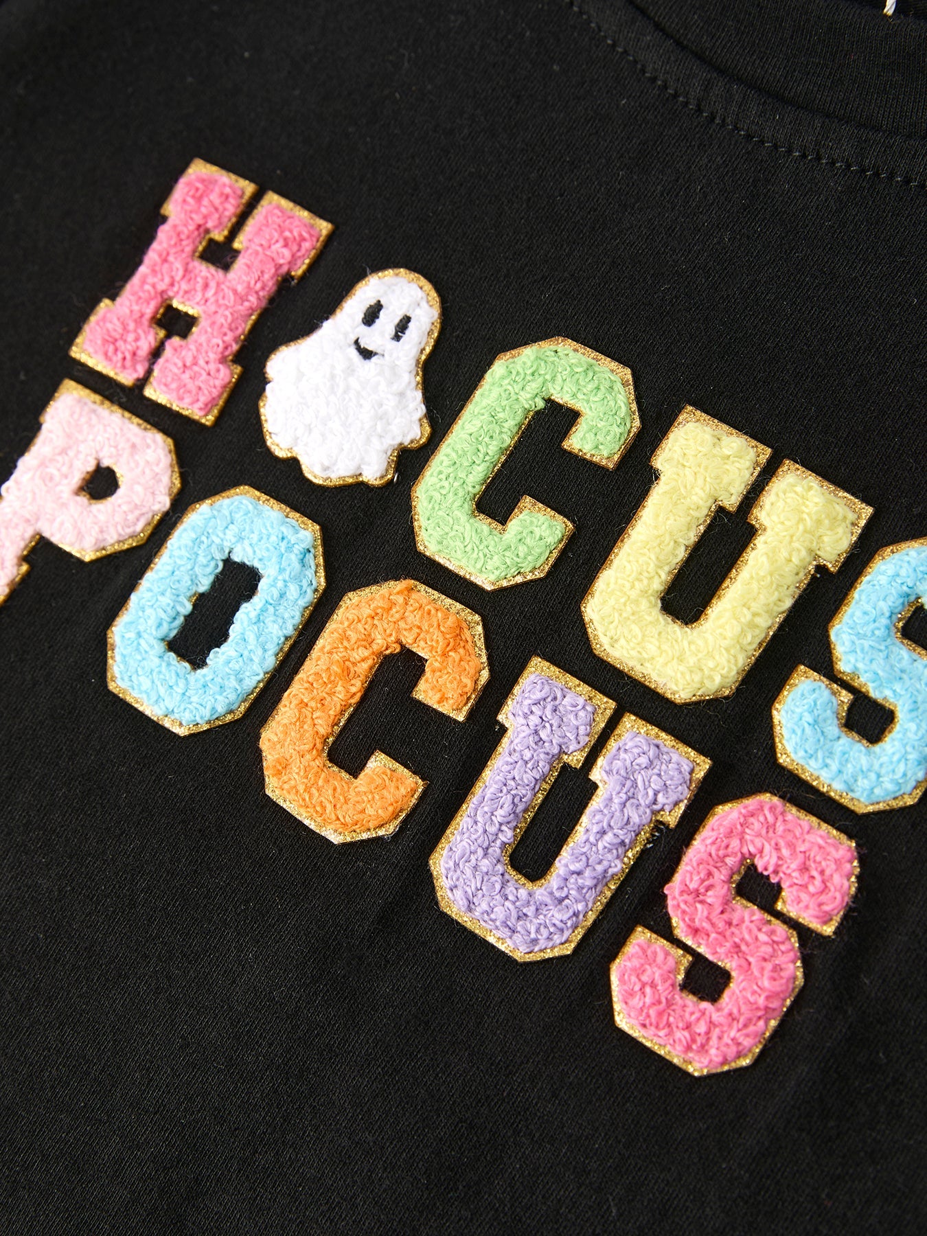 Halloween Black Top + Pink Bell Bottoms