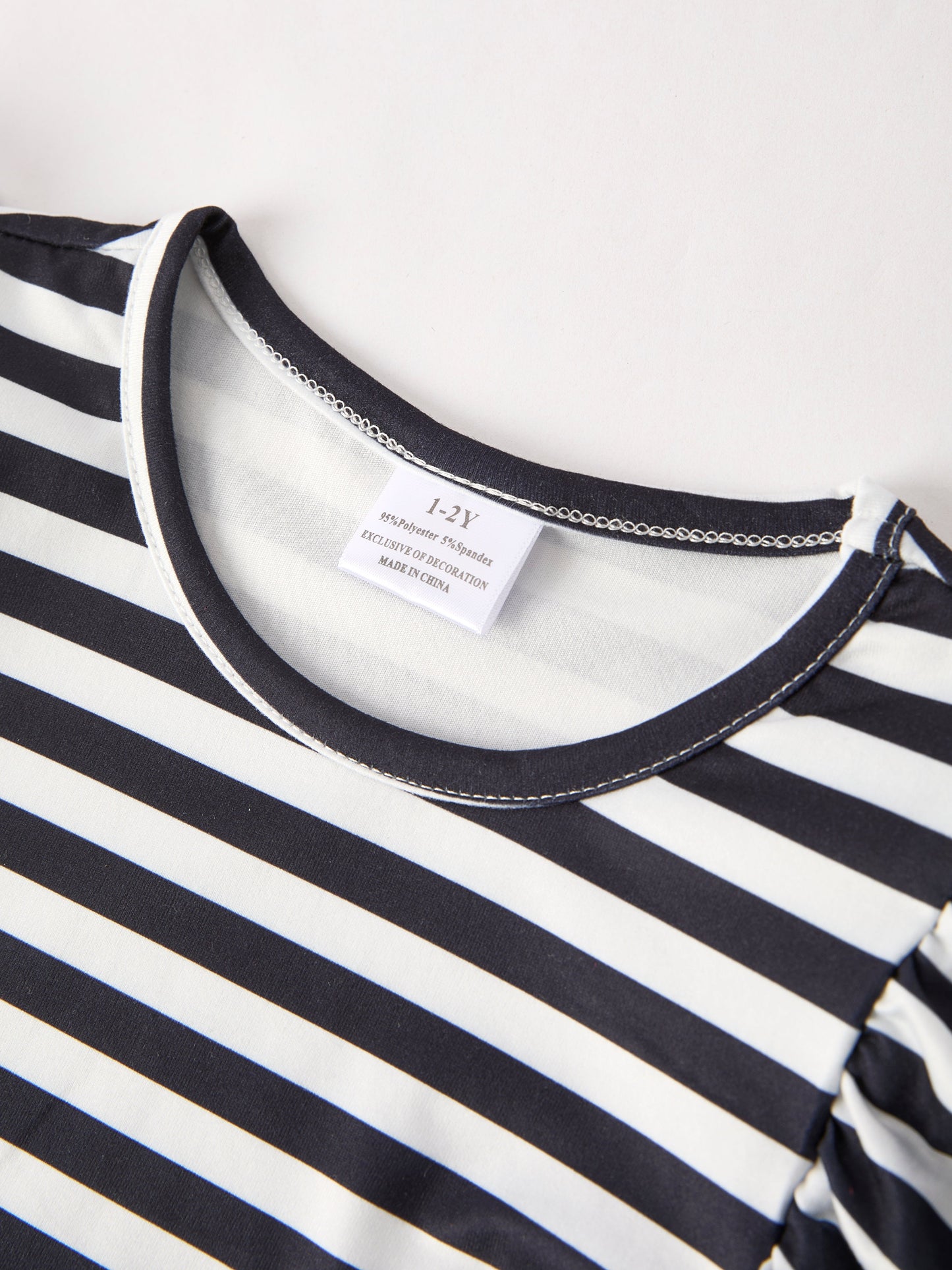 Halloween Black and White Striped Print Girls Dress