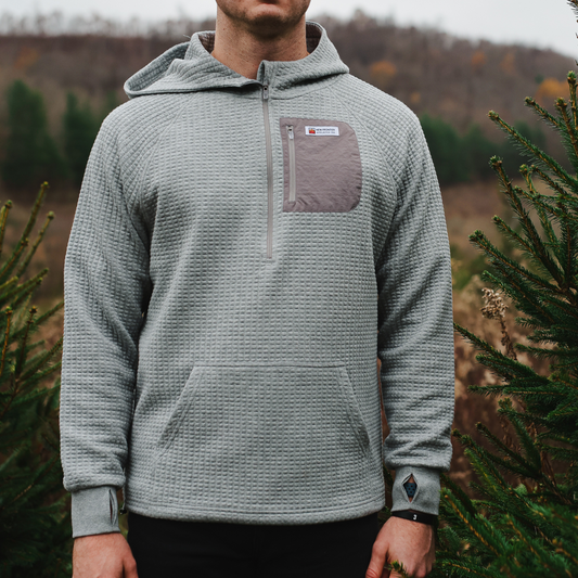 Men's Waffle Tech Hoodie - Ash Gray