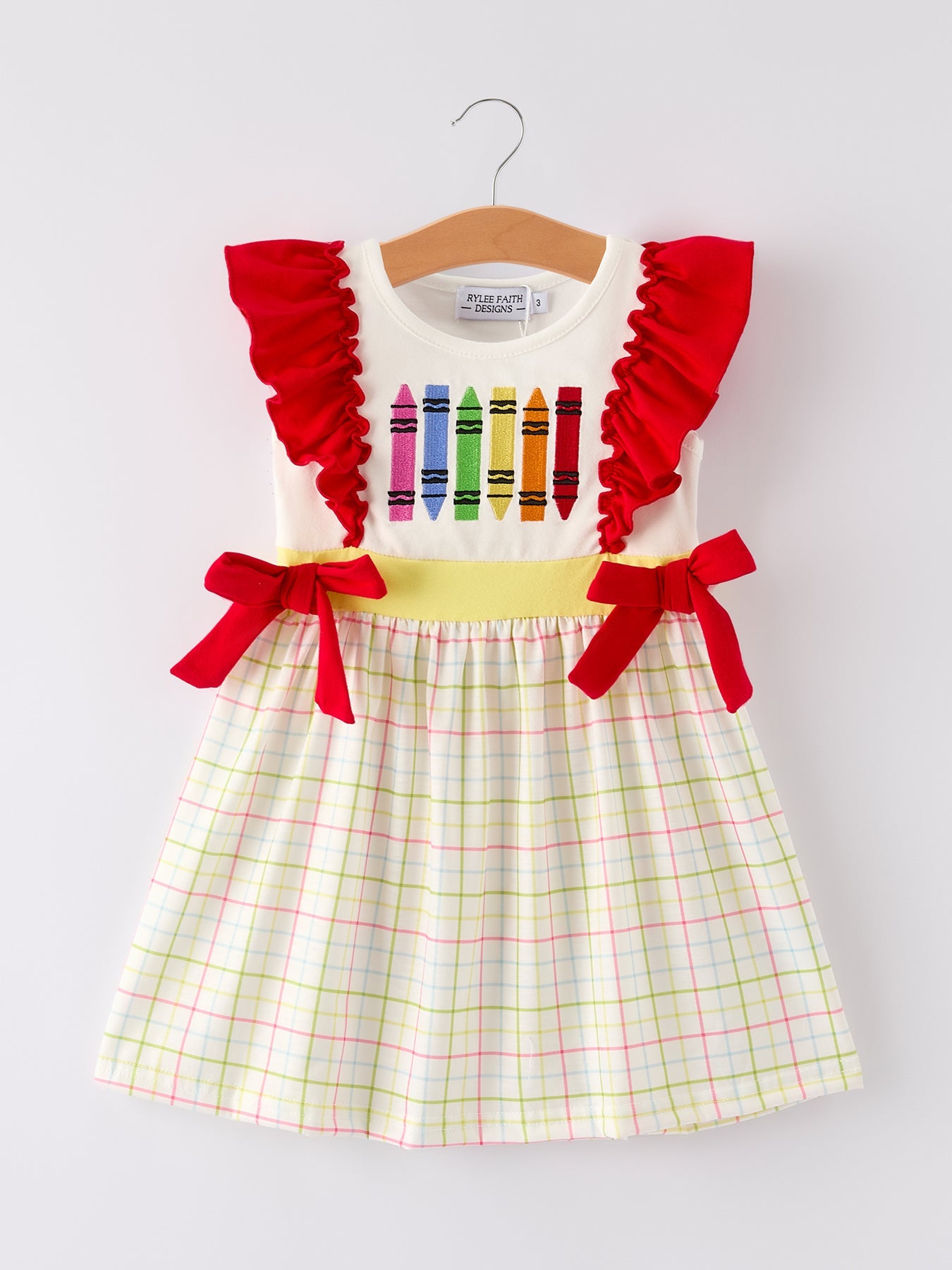 Rylee Faith Designs Crayon Embroidery Girls' Dress