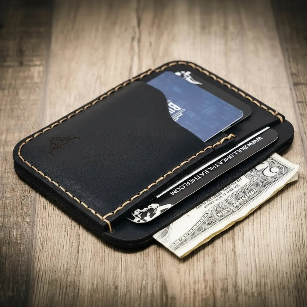 Handmade Full-Grain Leather Minimalist Wallet for Men — Mansfield Minimalist Wallet