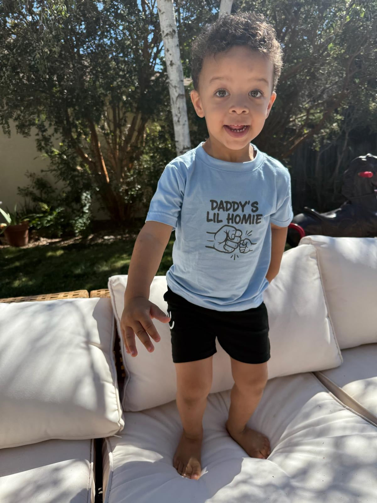 Kids Graphic Tee - Daddy's Lil Homie, Cute Kids Shirt, Unisex Toddler Tee, Gift for Dads, Birthday Outfit, Father’s Day Apparel