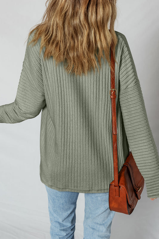 Lucia Ribbed Texture Button Up Shacket