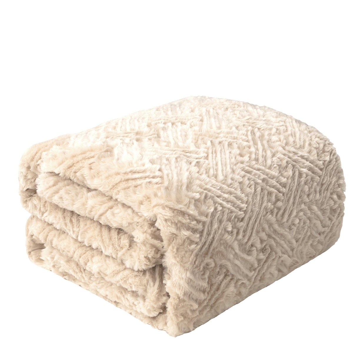 Champagne Faux Fur Throw Blanket