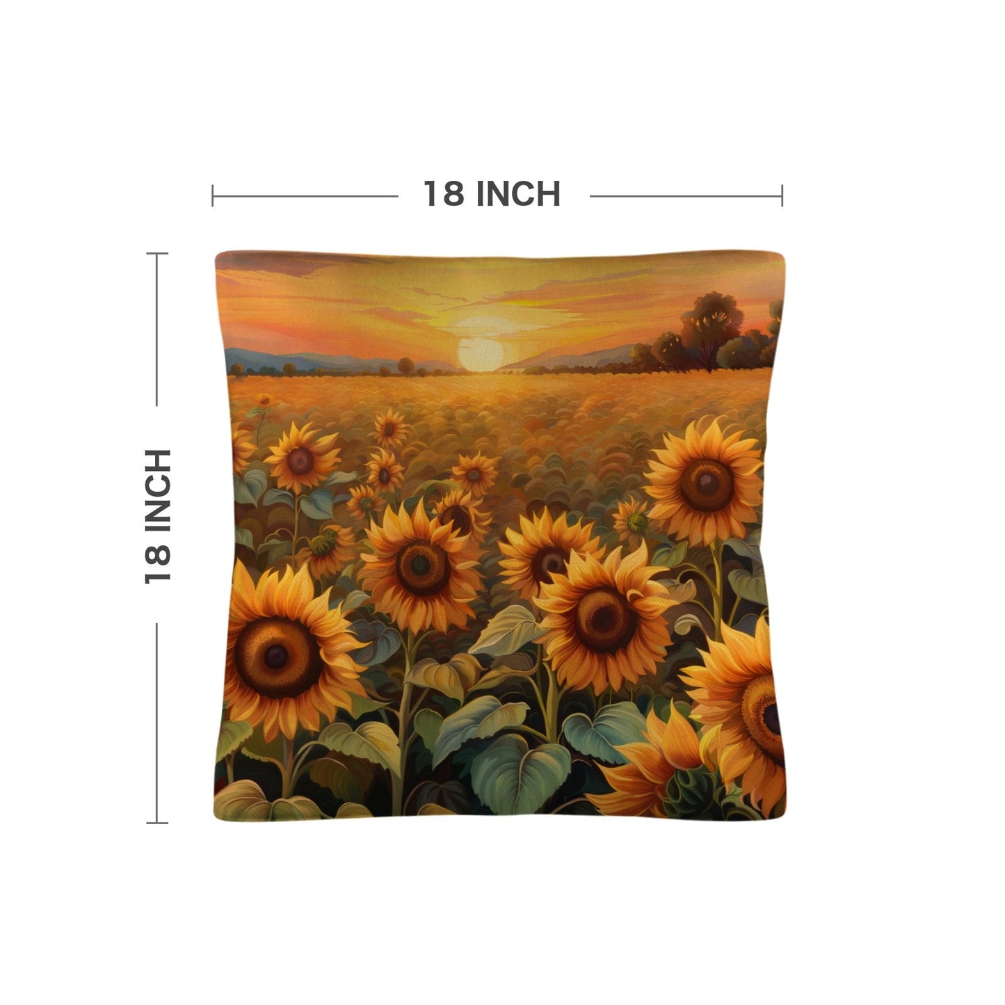Sunflower Field Throw Pillow Case