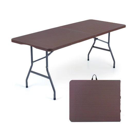 6 FT Folding Camping Table – Fold-in-Half Portable Table