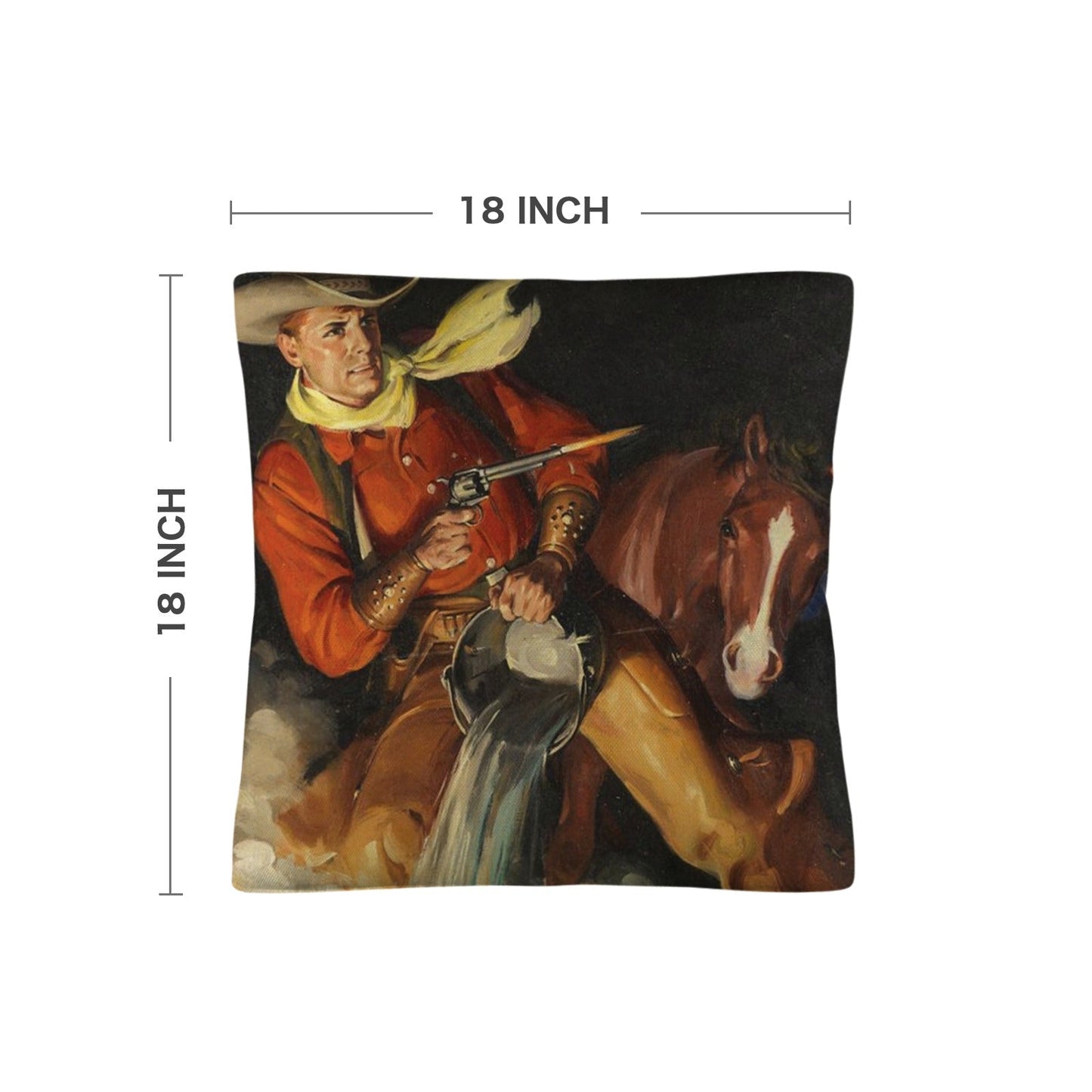 Vintage Cowboy Throw Pillow Case