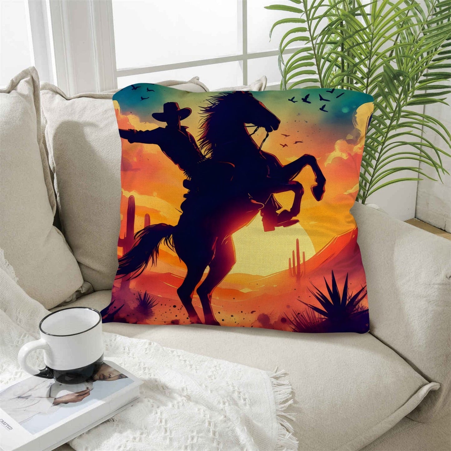 Sunset Cowboy Pillow Case