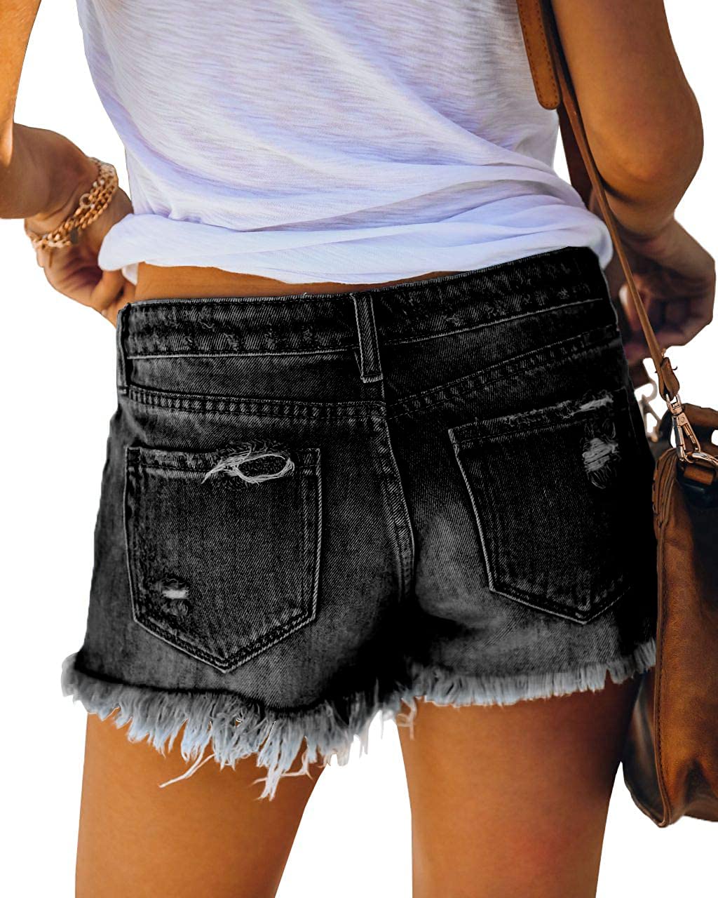 Ripped Denim Jean Shorts