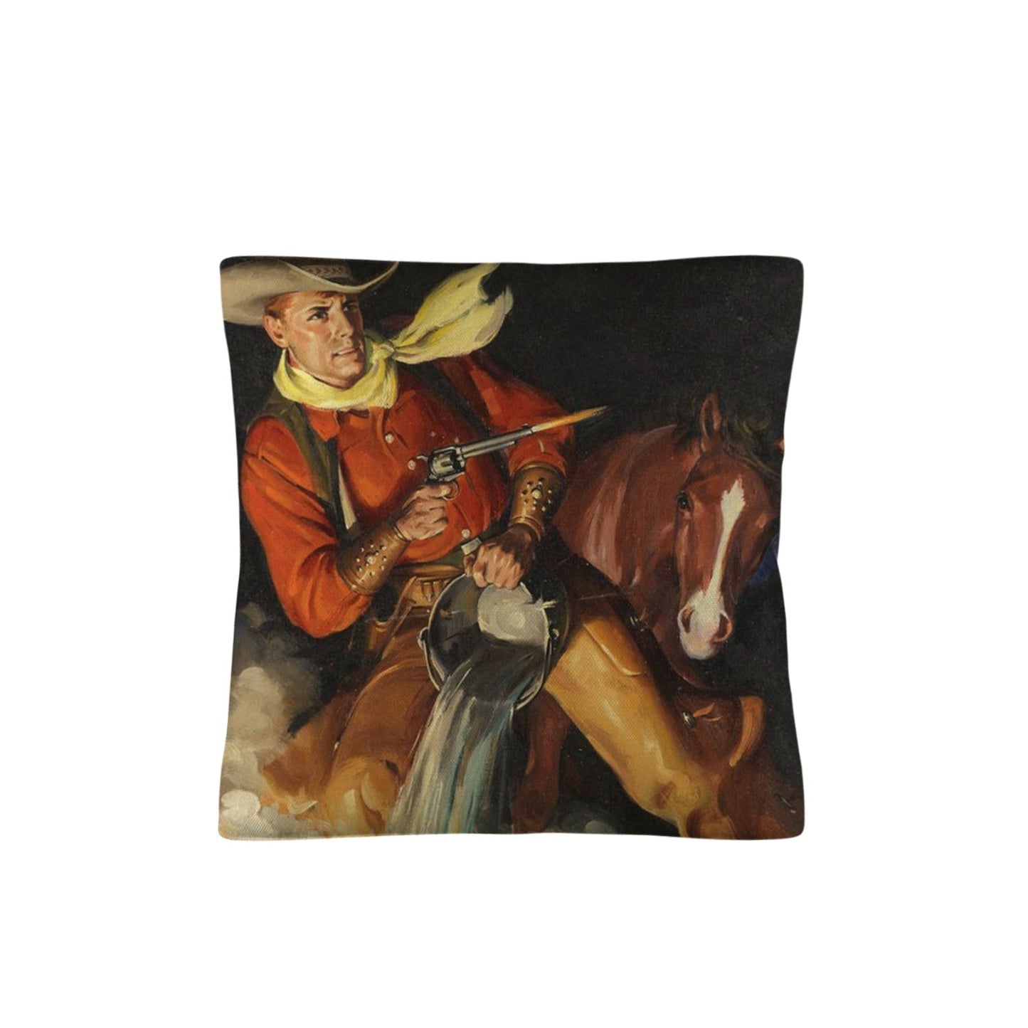 Vintage Cowboy Throw Pillow Case