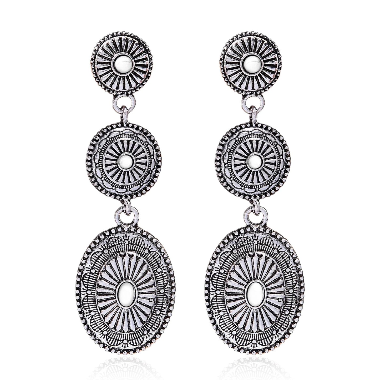 Vintage Concho White Turquoise Earring
