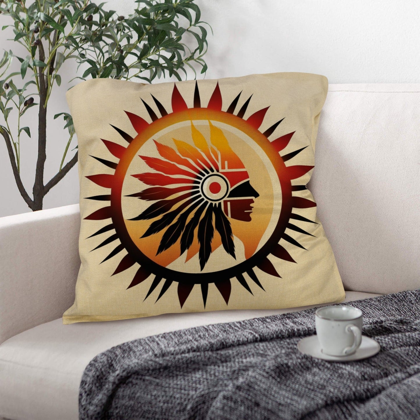 Native Sun Throw Pillow Case