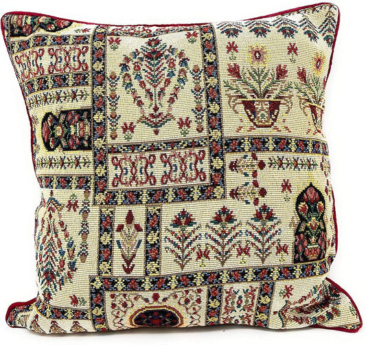 Floral Garden Botanical Tapestry Throw Pillow Covers Bundle Pack - 16" x 16" Set of 4