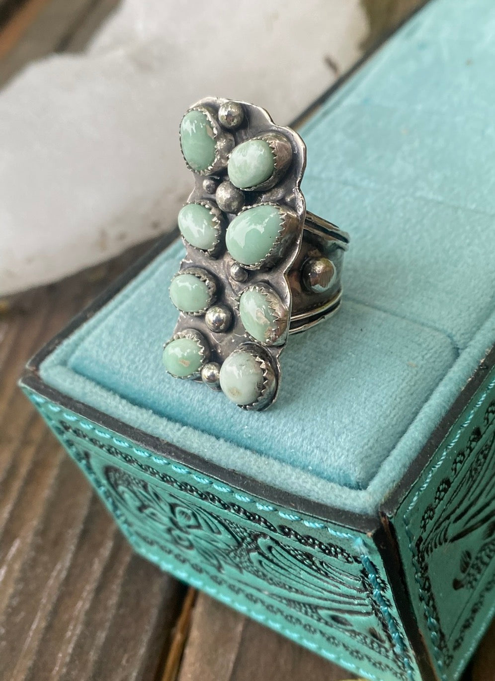 Palomino Variscite Cluster Ring by Bootleg Silver Co – view 5