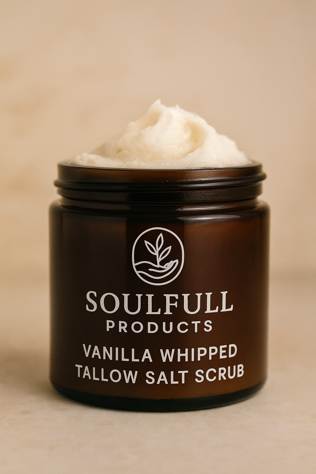 Vanilla whipped tallow salt scrub