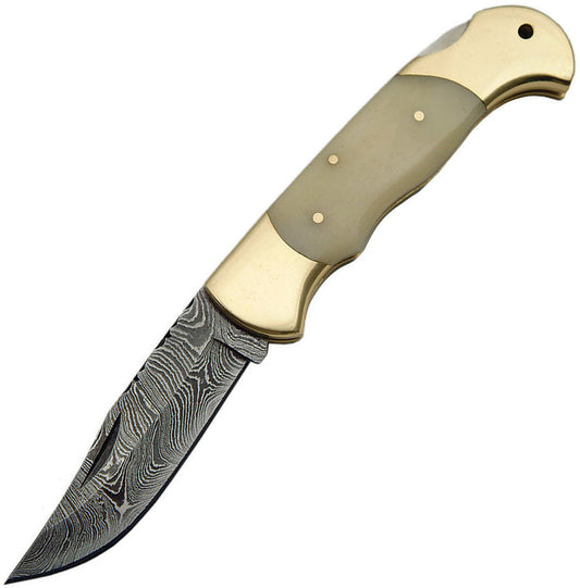 Damascus Lockback Pocket Knife