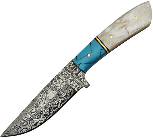 Damascus Hunter Fixed Blade Knife