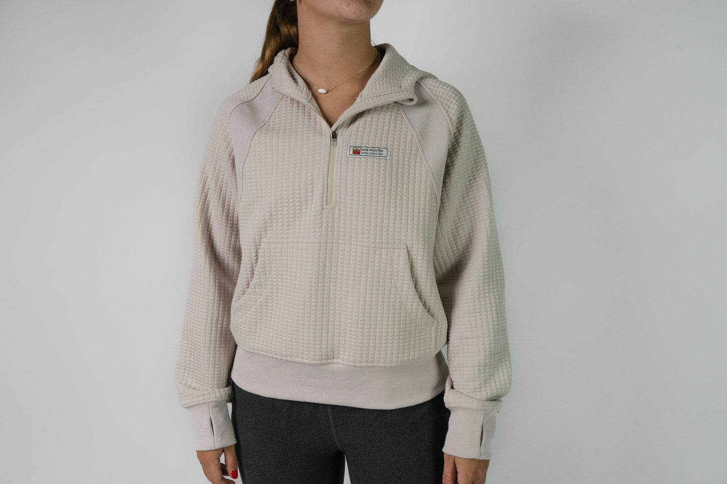 Women's Waffle Tech Hoodie - Stone Color